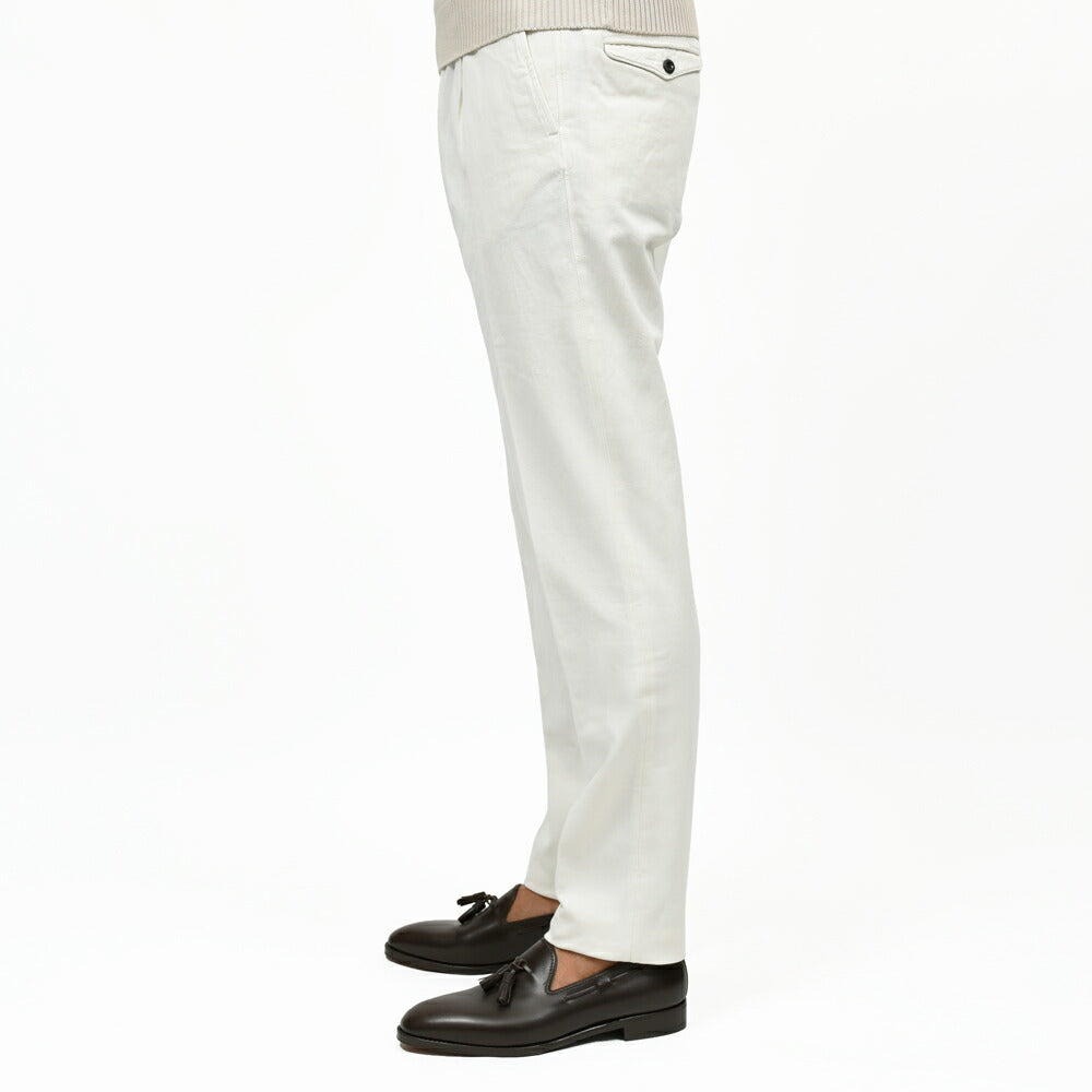 INCOTEX SLACKS(インコテックス スラックス) TAPERED FIT オーガニックストレッチコットンリネンギャバジン1プリーツテーパードチノ 188/470-51502(M) 13065300052