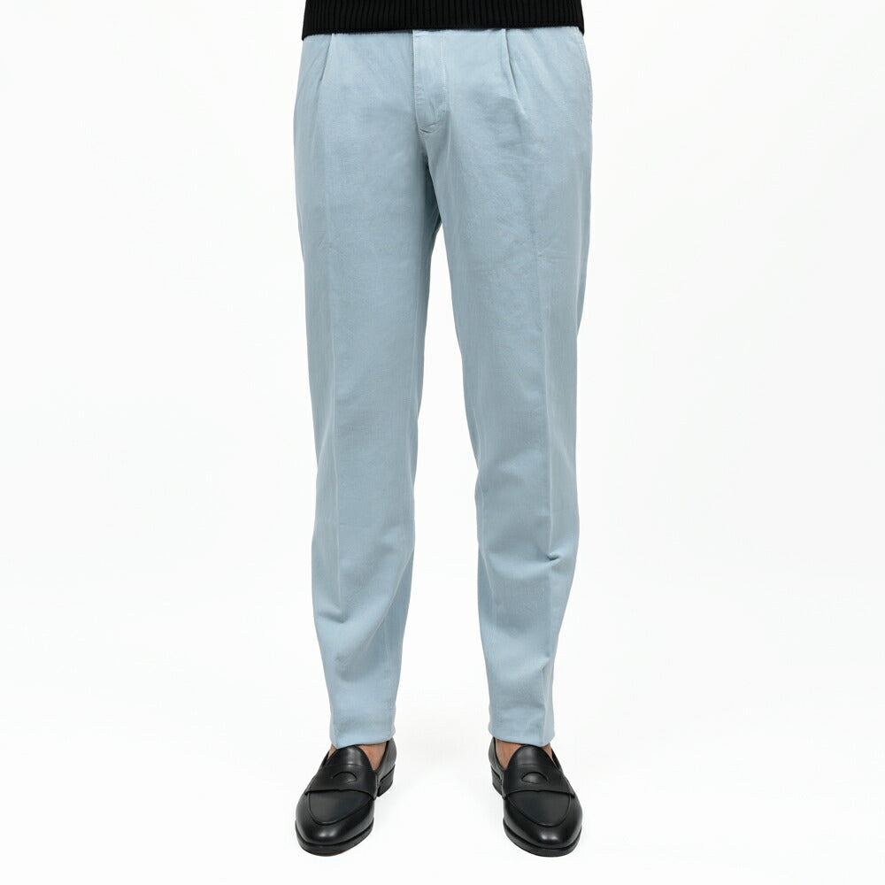 INCOTEX SLACKS(インコテックス スラックス) TAPERED FIT オーガニックストレッチコットンリネンギャバジン1プリーツテーパードチノ 188/470-51502(M) 13065300052