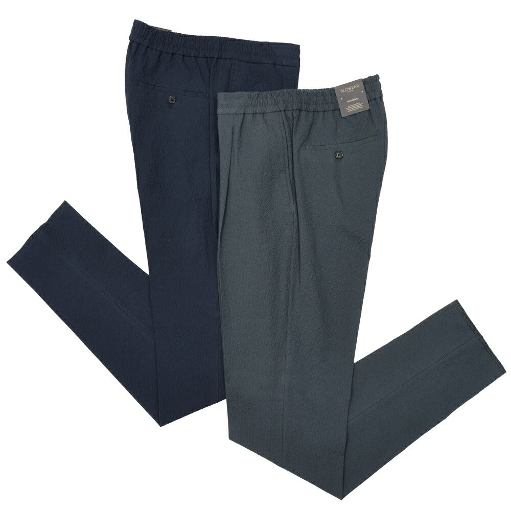 INCOTEX(インコテックス) TAPERED FIT ストレッチコットンシルクシアサッカー1プリーツシャーリングパンツ 470-51534(M) 13065302052