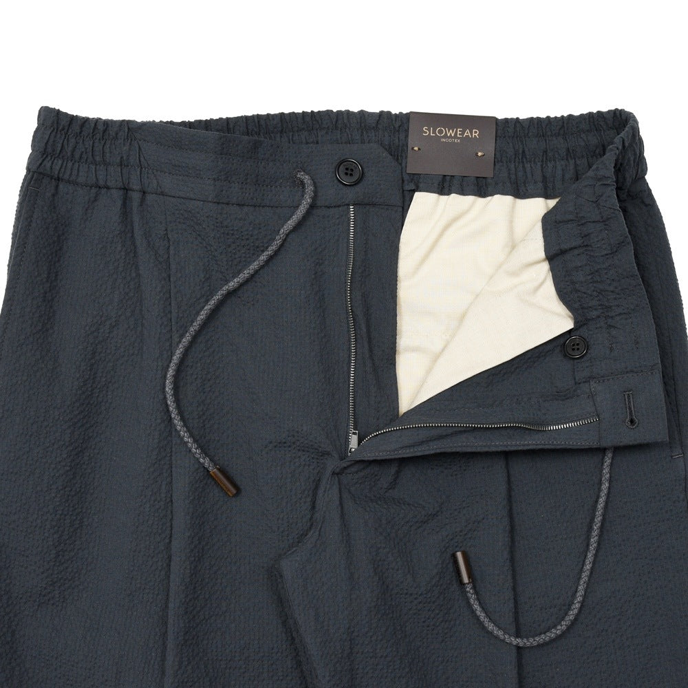 INCOTEX(インコテックス) TAPERED FIT ストレッチコットンシルクシアサッカー1プリーツシャーリングパンツ 470-51534(M) 13065302052