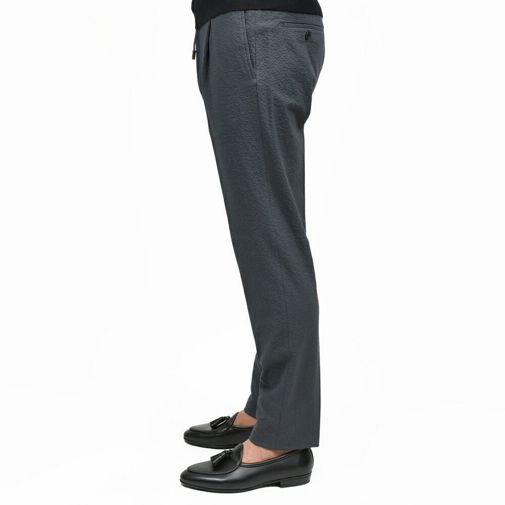 INCOTEX(インコテックス) TAPERED FIT ストレッチコットンシルクシアサッカー1プリーツシャーリングパンツ 470-51534(M) 13065302052
