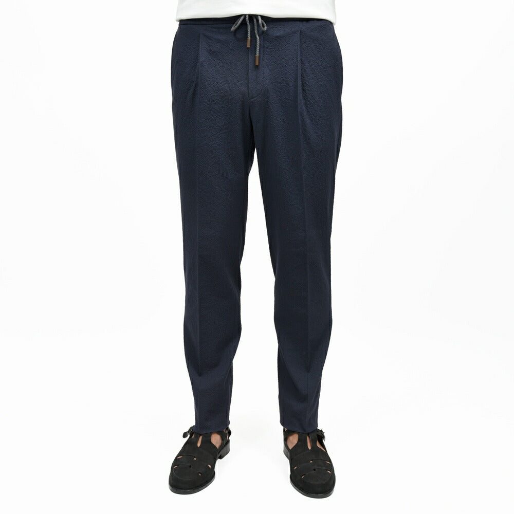 INCOTEX(インコテックス) TAPERED FIT ストレッチコットンシルクシアサッカー1プリーツシャーリングパンツ 470-51534(M) 13065302052