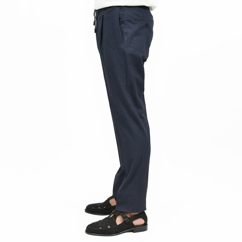 INCOTEX(インコテックス) TAPERED FIT ストレッチコットンシルクシアサッカー1プリーツシャーリングパンツ 470-51534(M) 13065302052