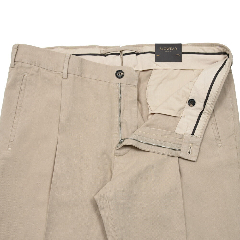 INCOTEX(インコテックス) TAPERED FIT ウォッシャブルコットンリネンギャバジン1プリーツテーパードパンツ ZX541W/470-51554(M) 13065305052