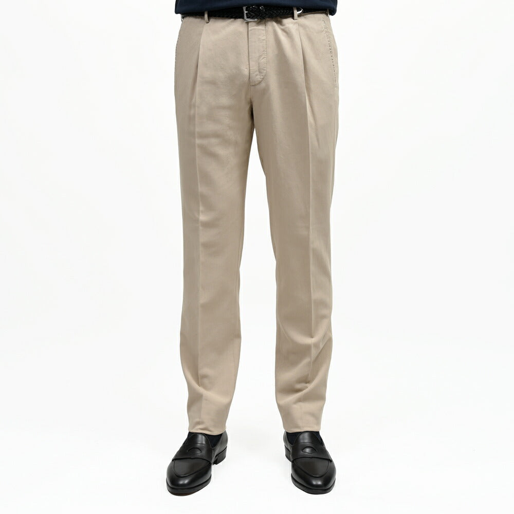 INCOTEX(インコテックス) TAPERED FIT ウォッシャブルコットンリネンギャバジン1プリーツテーパードパンツ ZX541W/470-51554(M) 13065305052
