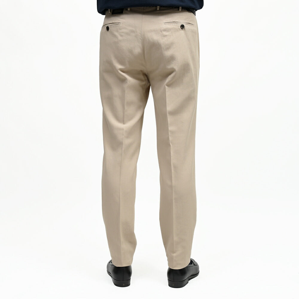 INCOTEX(インコテックス) TAPERED FIT ウォッシャブルコットンリネンギャバジン1プリーツテーパードパンツ ZX541W/470-51554(M) 13065305052