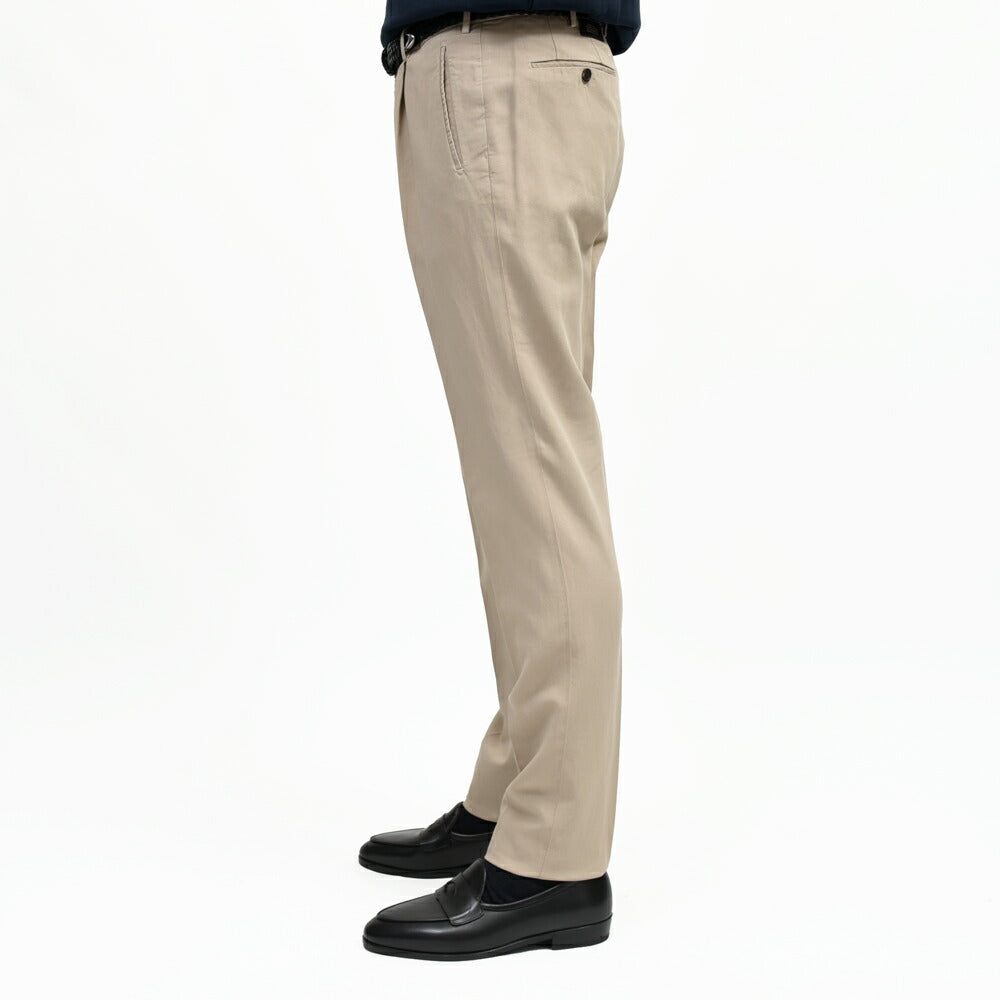 INCOTEX(インコテックス) TAPERED FIT ウォッシャブルコットンリネンギャバジン1プリーツテーパードパンツ ZX541W/470-51554(M) 13065305052