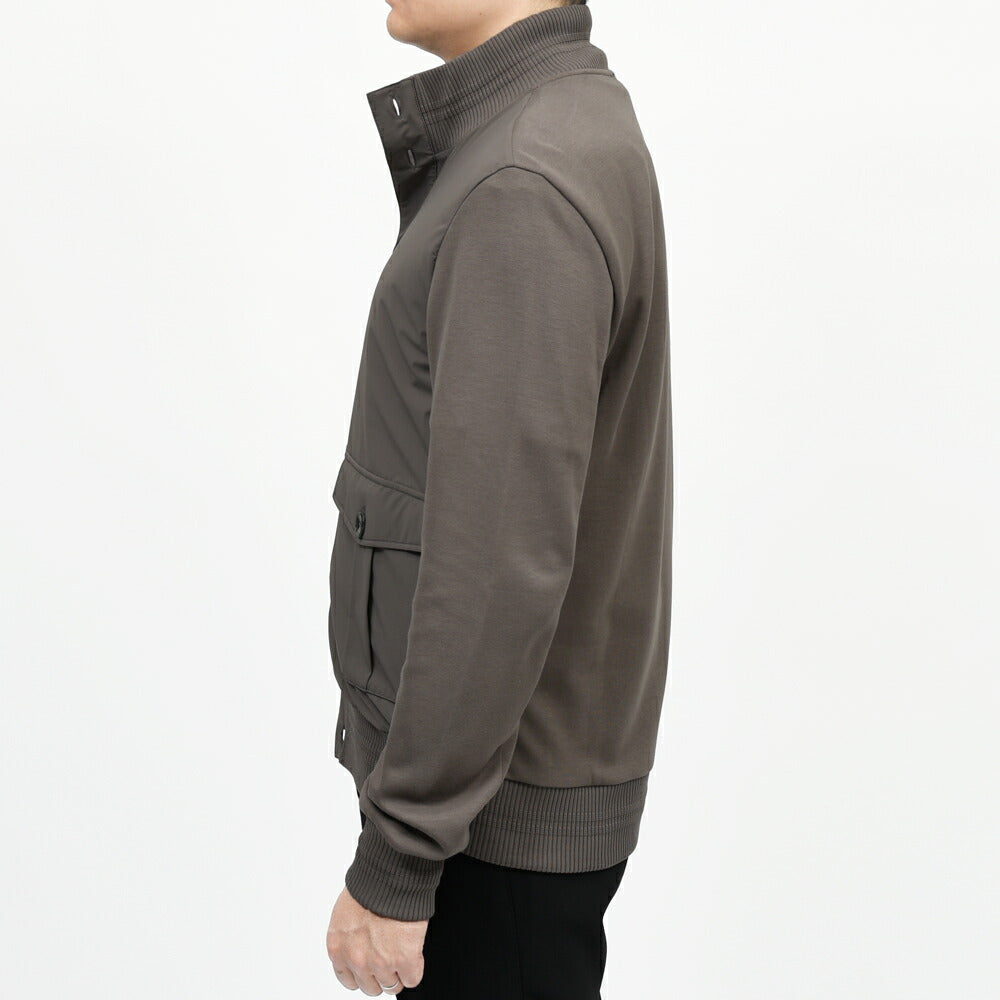 HERNO(ヘルノ) RESORTリゾート ウォーターレペレントナイロン×コットンジャージハイブリッドスタンドカラーブルゾン JC00017UR-52107 14052600132