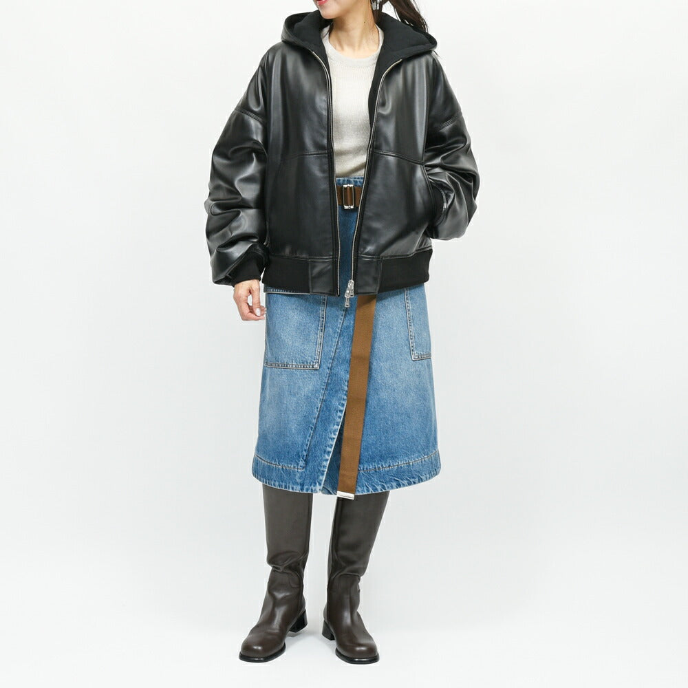 INSCRIRE(アンスクリア) フェイクレザーパデッドブルゾン BZ80B genderless 14052700039