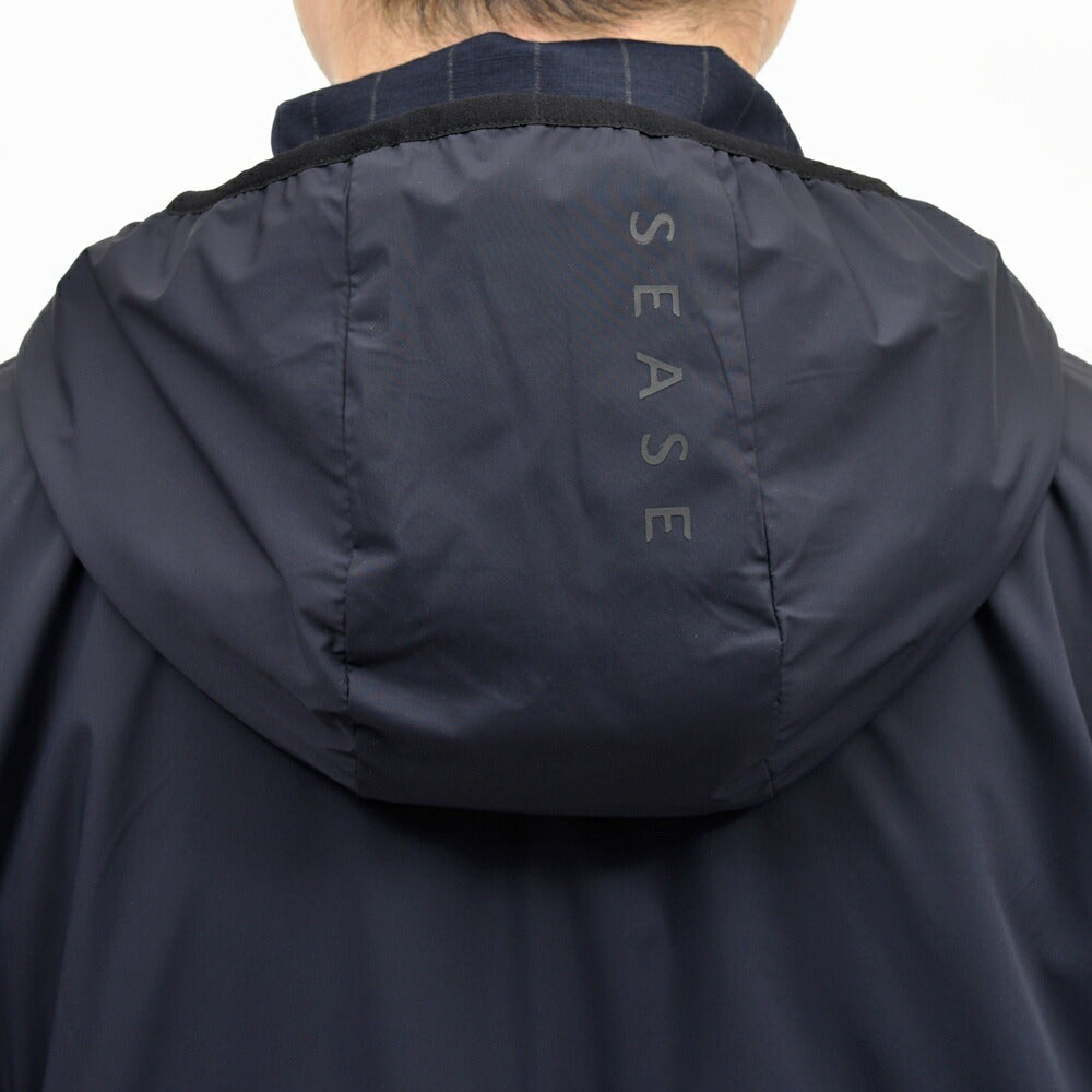 SEASE(シーズ) ZIPPED FOODIE HYBRID ウールジャージチョークストライプハイブリッドジップフーディー WH049TJ232 14061001039