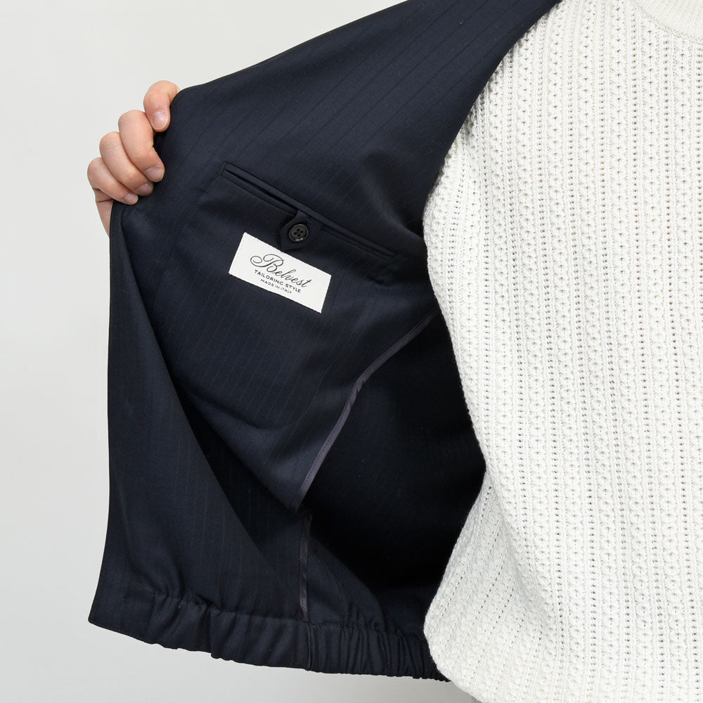 Belvest(ベルベスト) ウールシャドーストライプブルゾン BL208-1127 14061400020