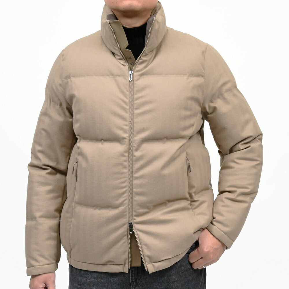 SEASE(シーズ)TRIBECA DOWN JACKET ウォーターレペレントコットンカシミアヘリンボーンスタンドカラーダウンブルゾン OP037TN480 14062004039