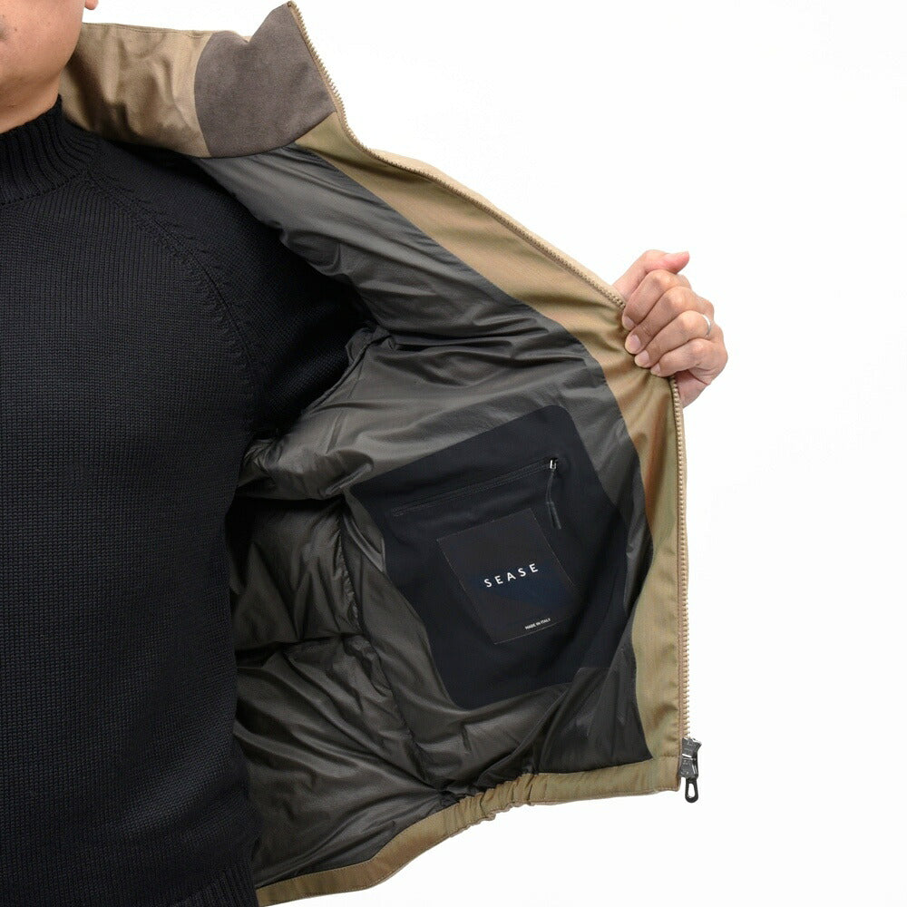 SEASE(シーズ)TRIBECA DOWN JACKET ウォーターレペレントコットンカシミアヘリンボーンスタンドカラーダウンブルゾン OP037TN480 14062004039