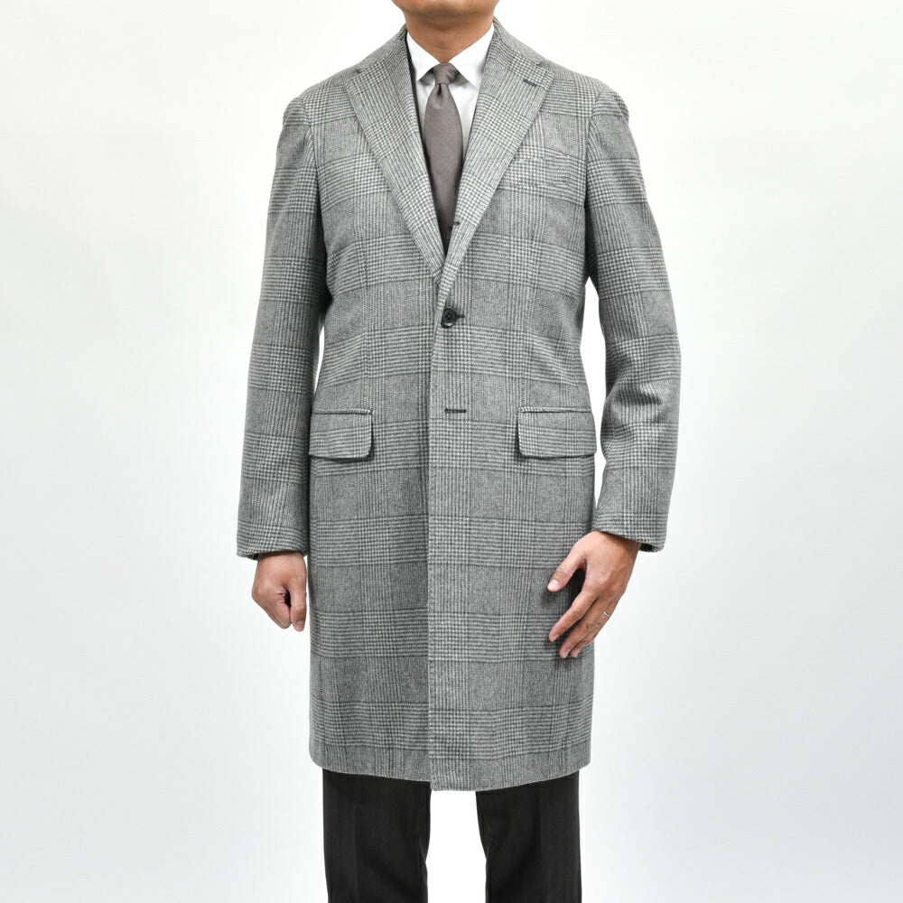 guji(グジ)カシミヤグレンチェックチェスターフィールドコート MADE BY RING JACKET / LoroPiana 14152200028