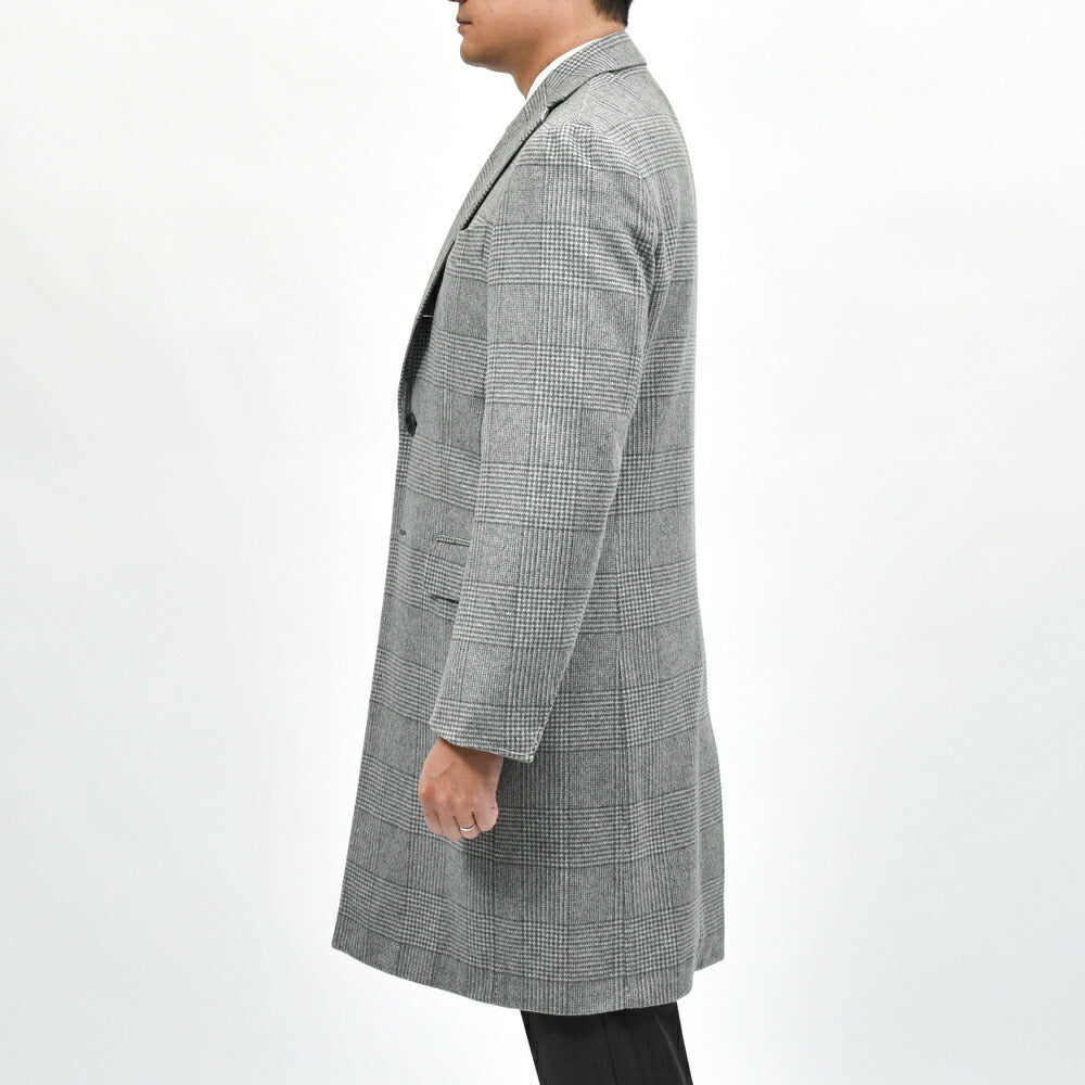 guji(グジ)カシミヤグレンチェックチェスターフィールドコート MADE BY RING JACKET / LoroPiana 14152200028