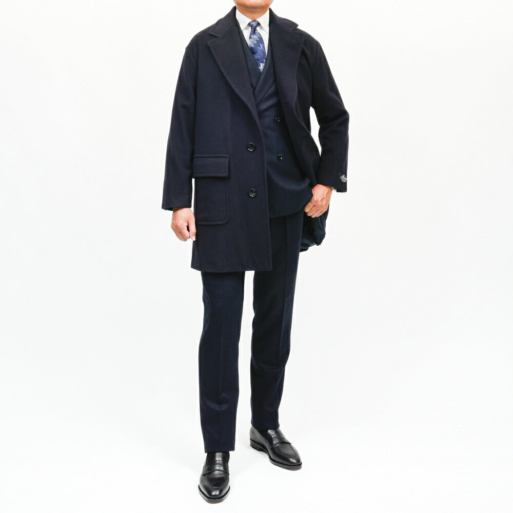 Belvest(ベルベスト)ウールカシミヤメルトンチェスターコート 14162202020