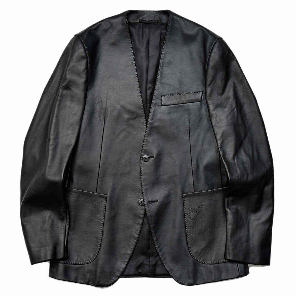 Belvest(ベルベスト) ナッパレザーノーカラー2Bジャケット G604-9666 14252400020