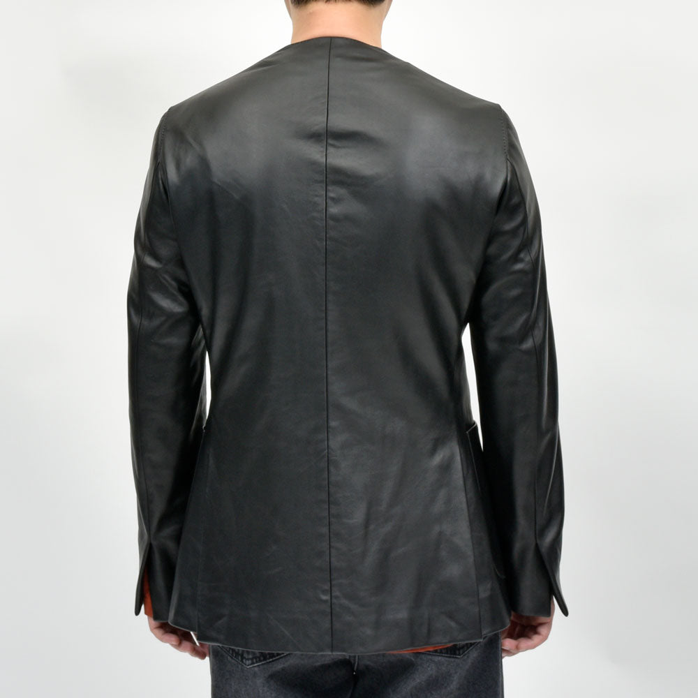 Belvest(ベルベスト) ナッパレザーノーカラー2Bジャケット G604-9666 14252400020