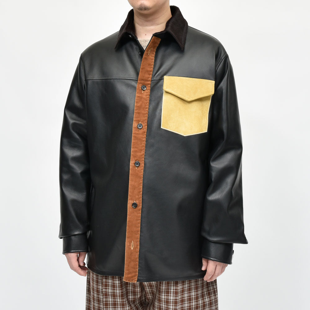 MARNI(マルニ) シープレザーコンビシャツ CUMY0025MQ ULA736 14252401138