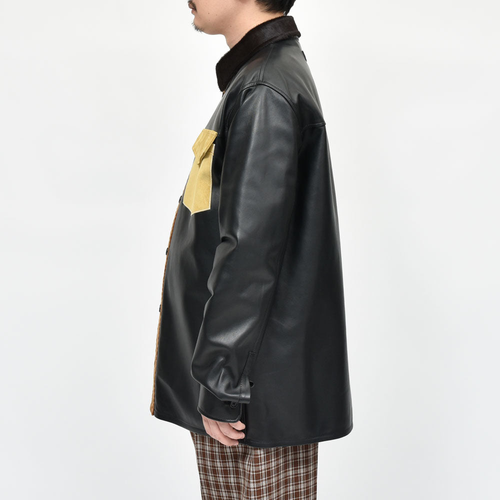 MARNI(マルニ) シープレザーコンビシャツ CUMY0025MQ ULA736 14252401138
