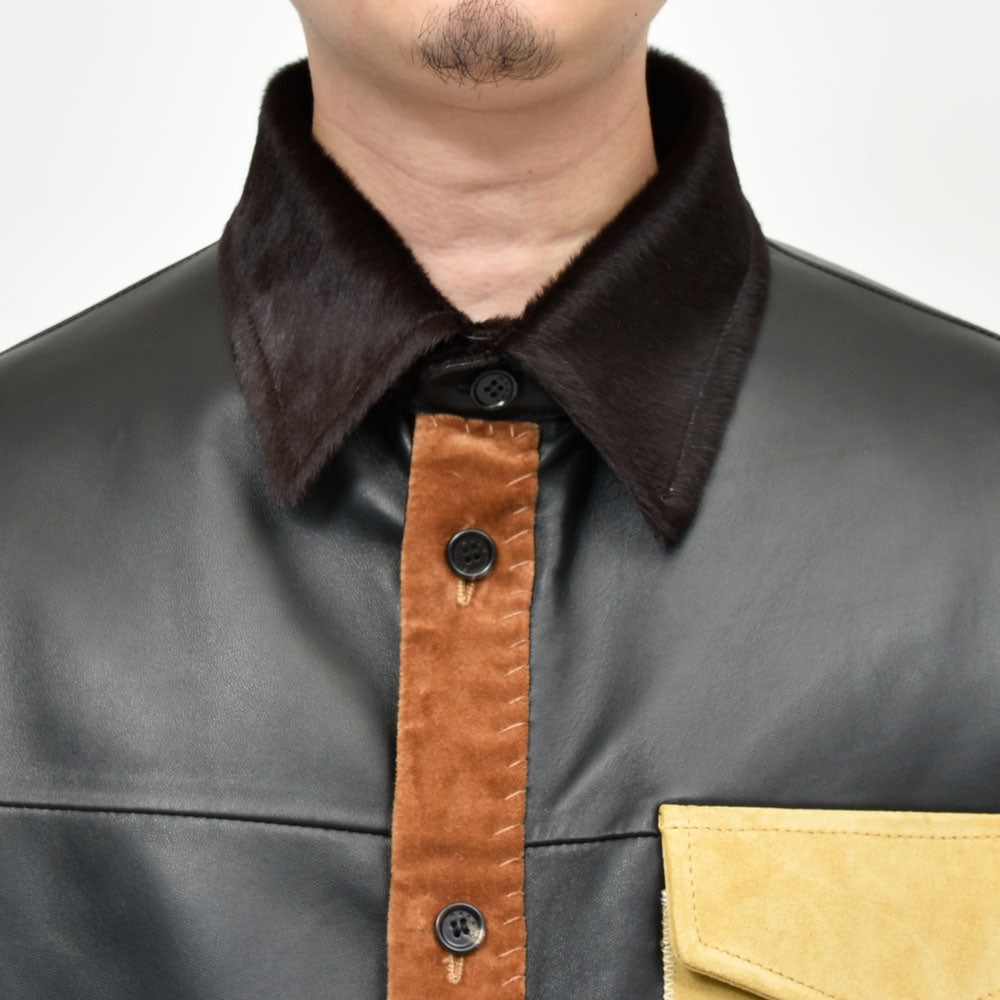 MARNI(マルニ) シープレザーコンビシャツ CUMY0025MQ ULA736 14252401138