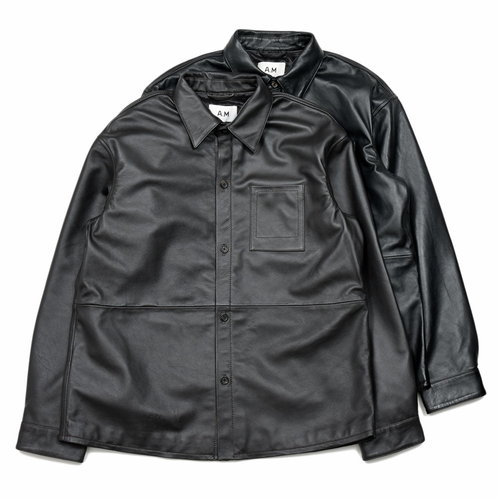 A.M LONDON(エーエム ロンドン) ナッパレザーオーバーシャツ 14261401172