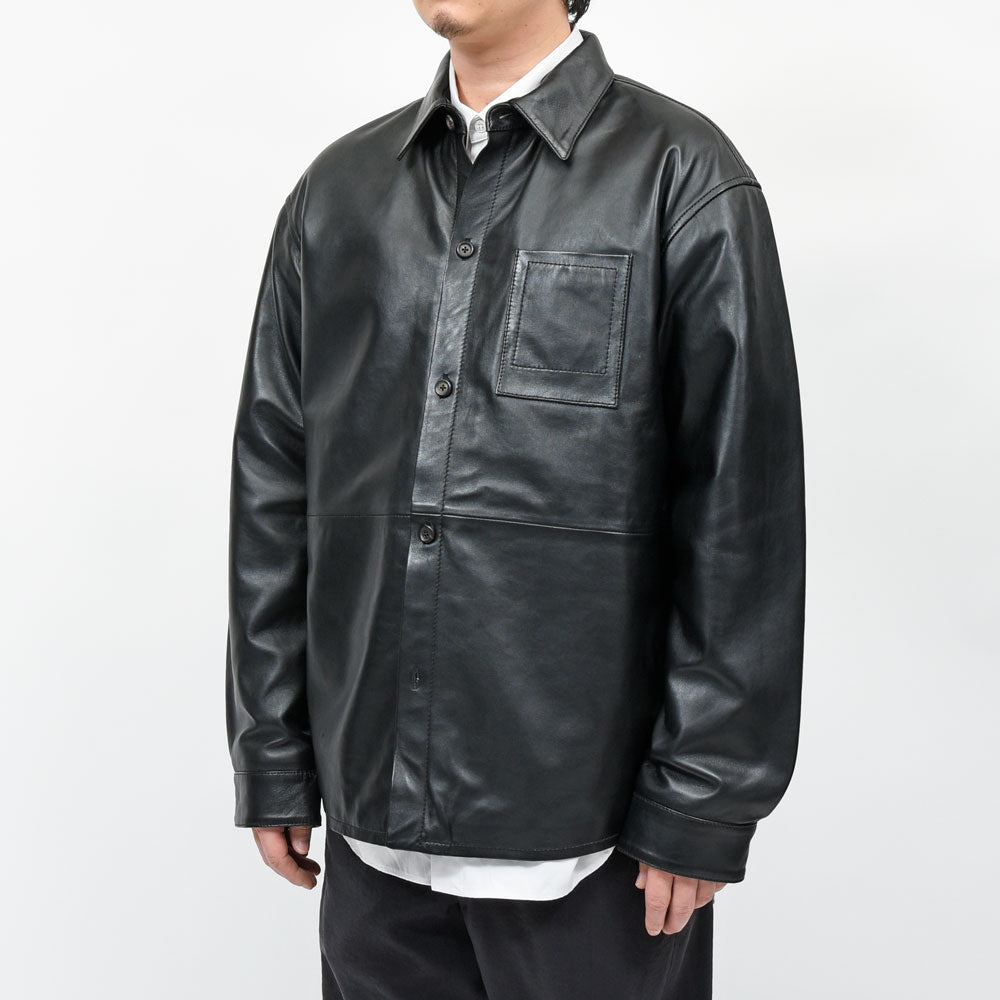 A.M LONDON(エーエム ロンドン) ナッパレザーオーバーシャツ 14261401172
