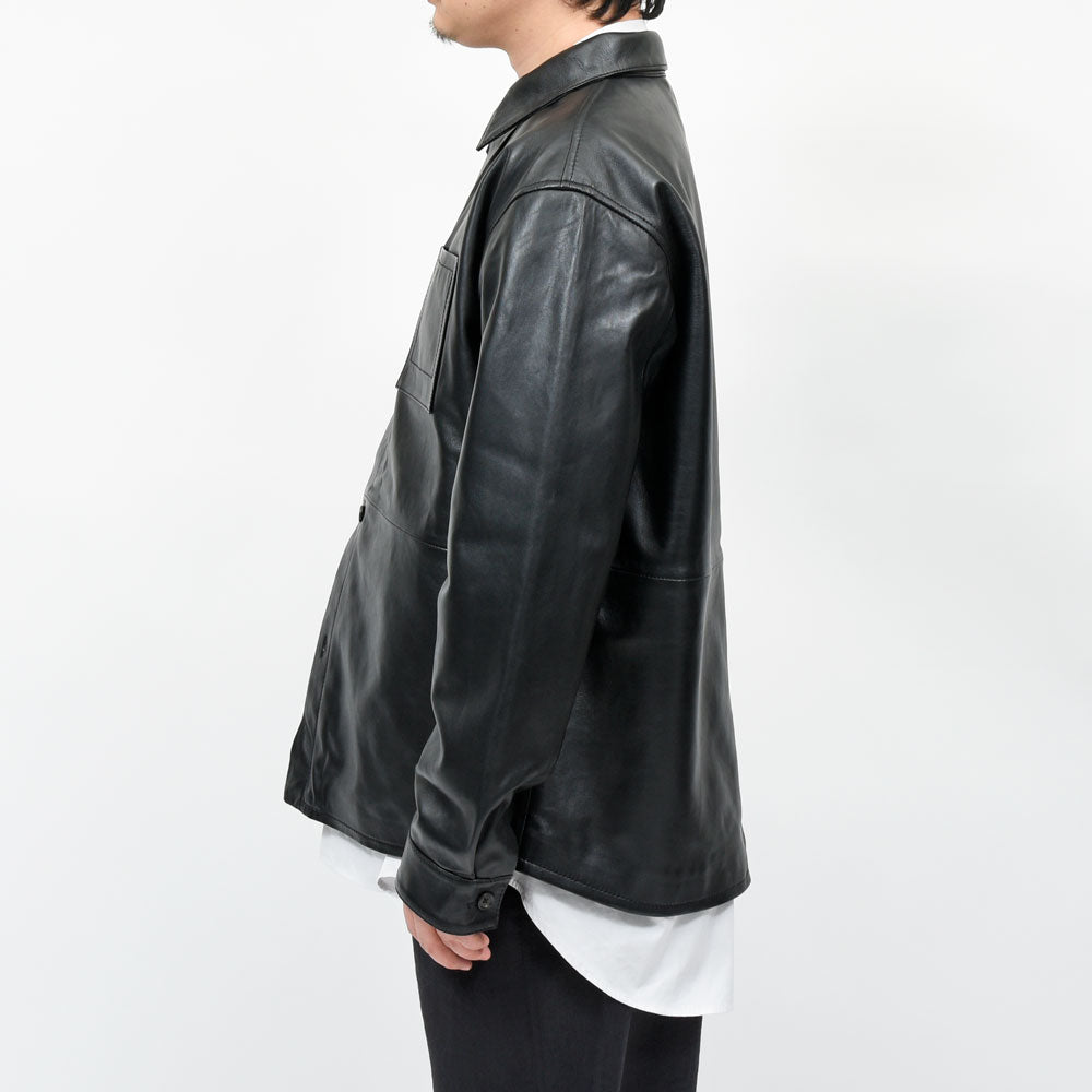 A.M LONDON(エーエム ロンドン) ナッパレザーオーバーシャツ 14261401172
