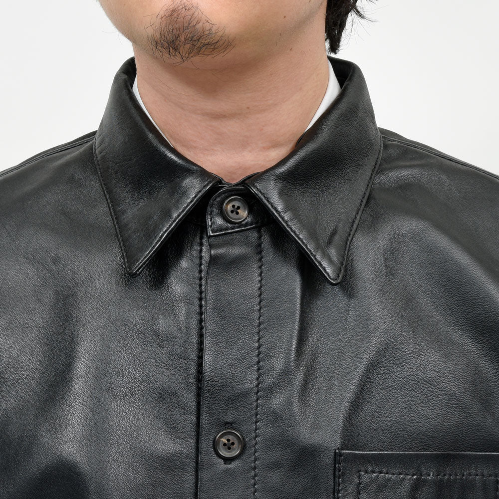A.M LONDON(エーエム ロンドン) ナッパレザーオーバーシャツ 14261401172
