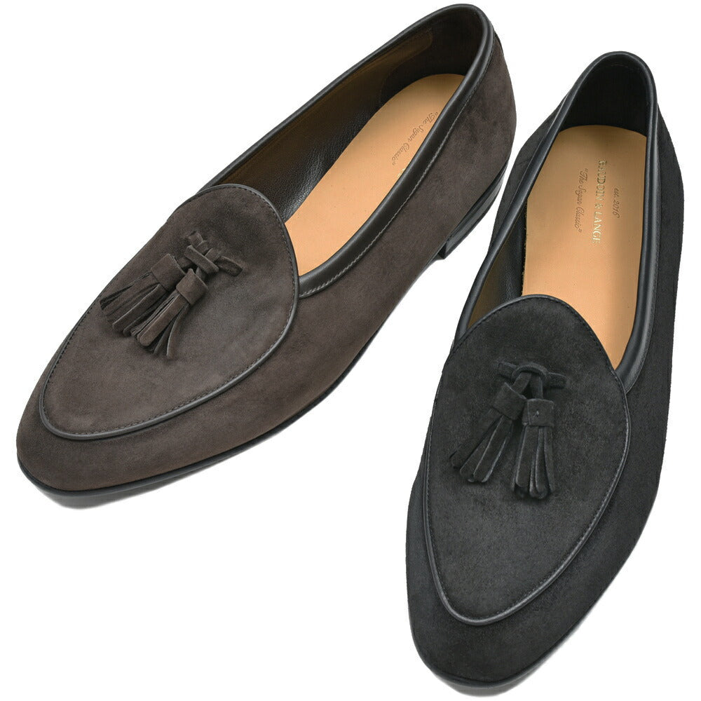 BAUDOIN & LANGE(ボードイン アンド ランジ) ラムスエードタッセルローファー SAGAN TASSEL LOFER SUEDE(ラバーソール)15052000052