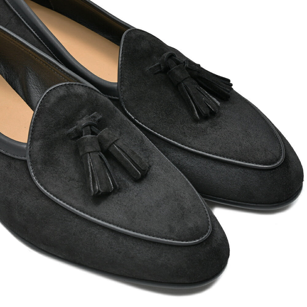 BAUDOIN & LANGE(ボードイン アンド ランジ) ラムスエードタッセルローファー SAGAN TASSEL LOFER SUEDE(ラバーソール)15052000052