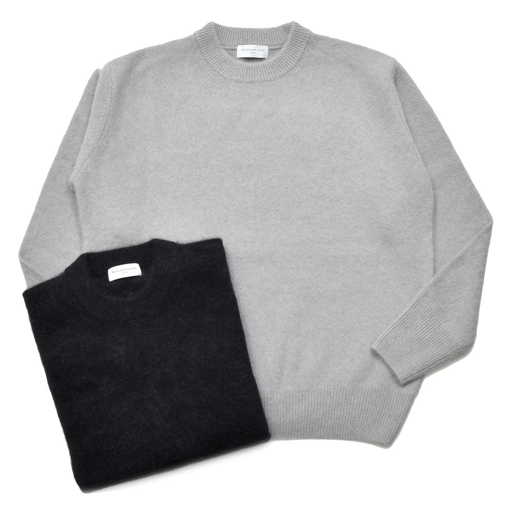 RENCONTRANT(レンコントラント) ブルーフォックスウールクルーネックニット 10058-F 16052406172