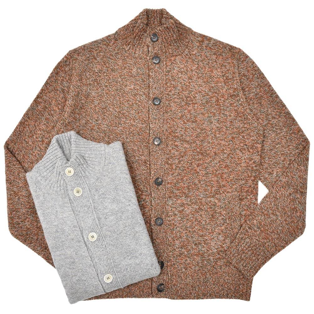 ZANONE(ザノーネ) 5ゲージメランジウールスタンドカラーニットカーディガン CHIOTO/SLIM FIT/810130/ZN233/45601(M) 16056300052