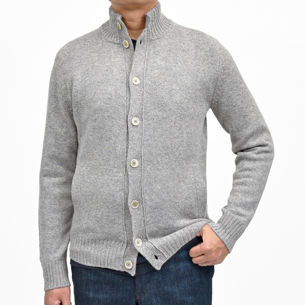 ZANONE(ザノーネ) 5ゲージメランジウールスタンドカラーニットカーディガン CHIOTO/SLIM FIT/810130/ZN233/45601(M) 16056300052
