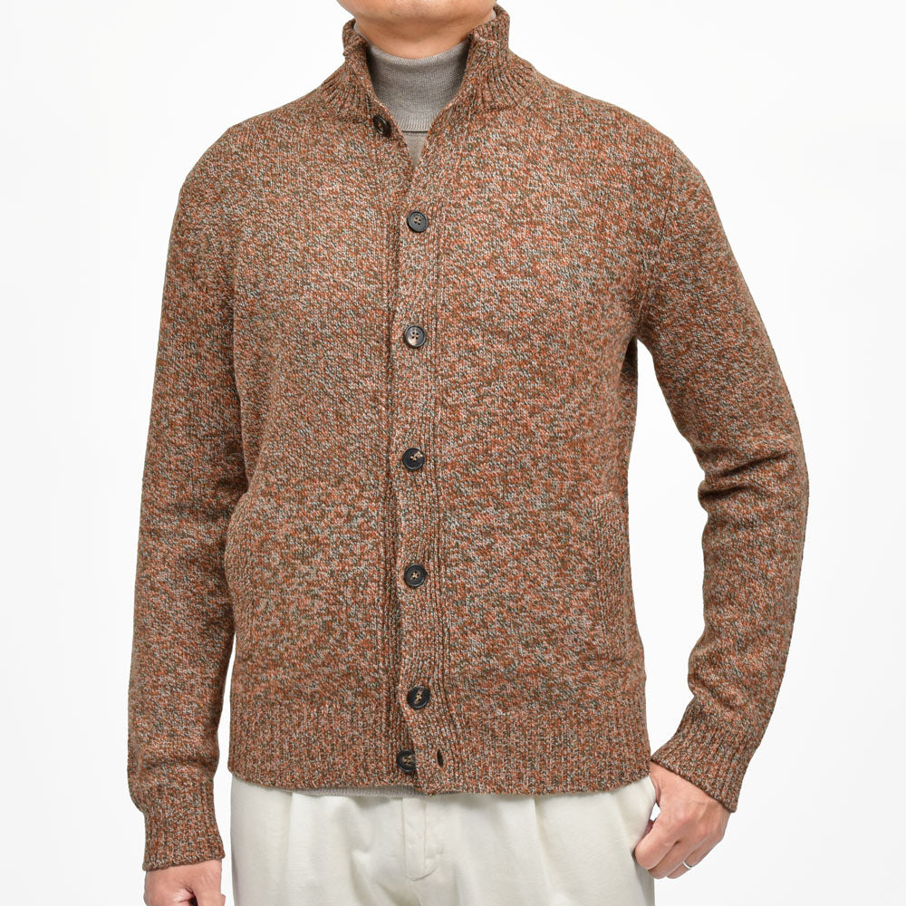 ZANONE(ザノーネ) 5ゲージメランジウールスタンドカラーニットカーディガン CHIOTO/SLIM FIT/810130/ZN233/45601(M) 16056300052
