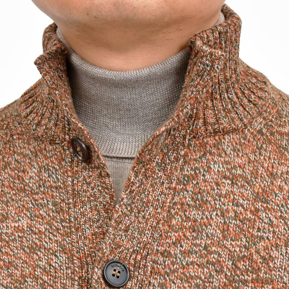 ZANONE(ザノーネ) 5ゲージメランジウールスタンドカラーニットカーディガン CHIOTO/SLIM FIT/810130/ZN233/45601(M) 16056300052