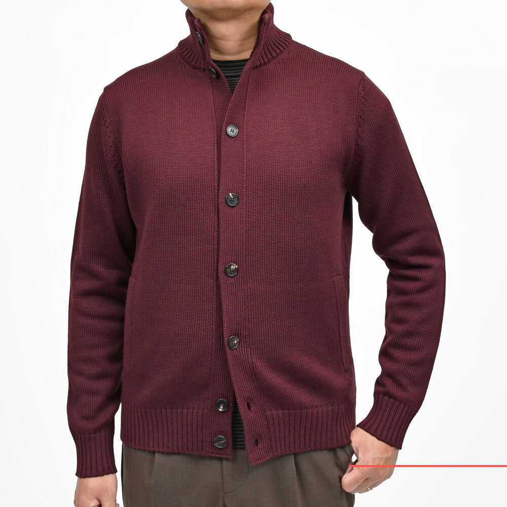 ZANONE(ザノーネ) 5ゲージウールスタンドカラーニットカーディガン CHIOTO/SLIM FIT/810130/ZR229/45602(M) 16056307052