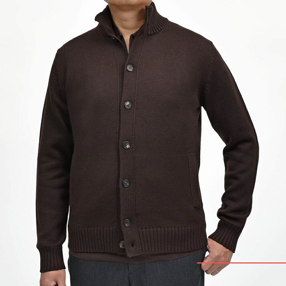 ZANONE(ザノーネ) 5ゲージウールスタンドカラーニットカーディガン CHIOTO/SLIM FIT/810130/ZR229/45602(M) 16056307052