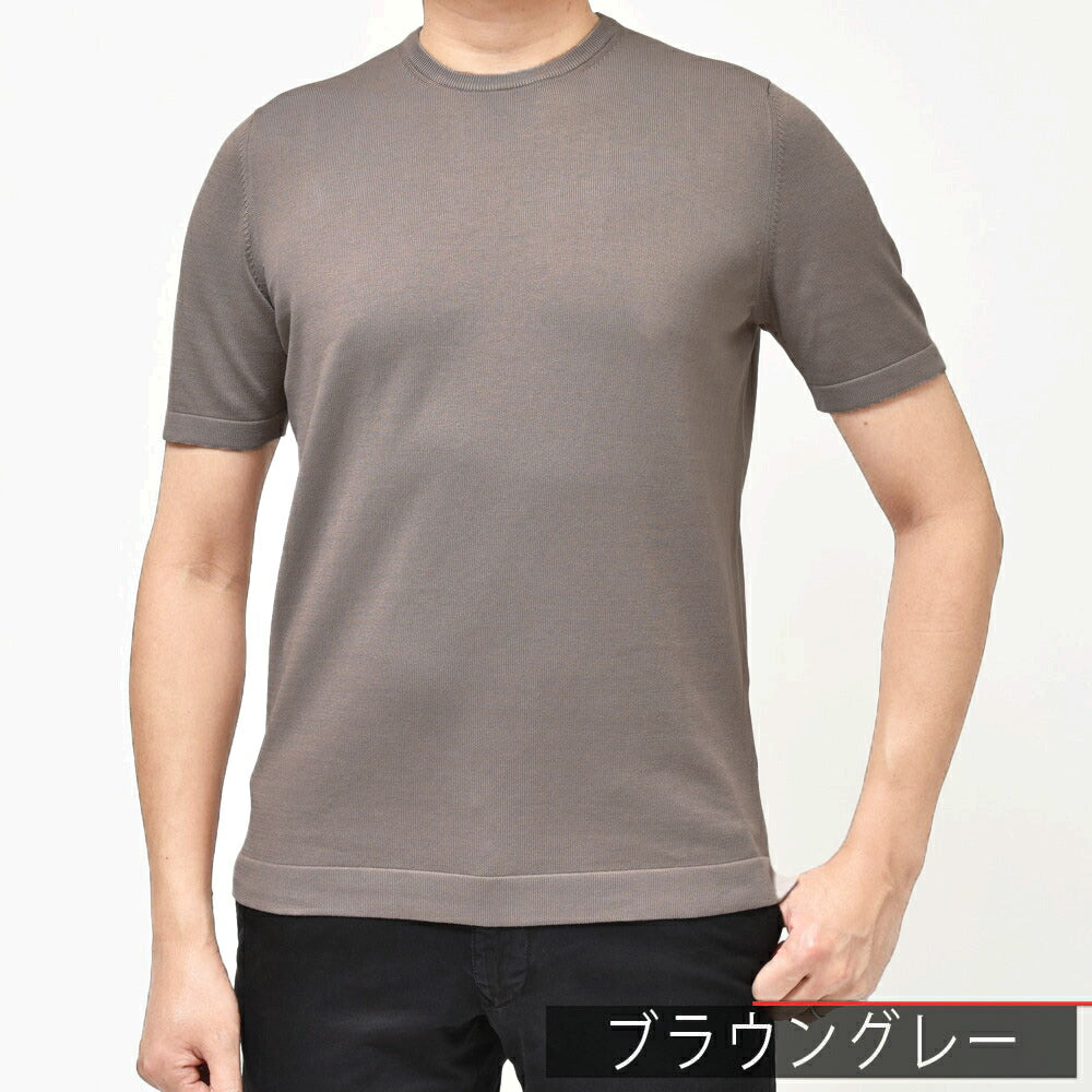 GRAN SASSO(グランサッソ) 12ゲージソフトコットンS/Sクルーネックニット 58138/18120 16061000035