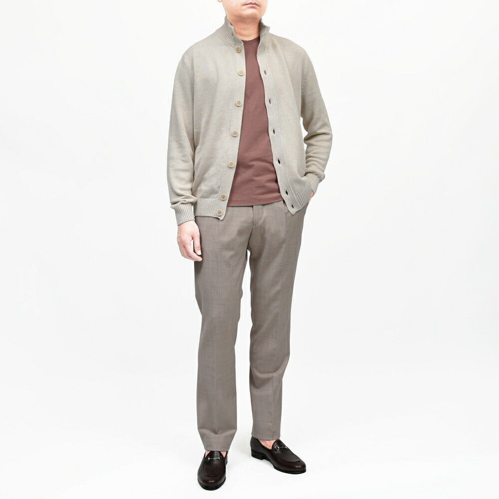 ZANONE(ザノーネ) 7ゲージリネンコットンスタンドカラーニットカーディガン CHIOTO/SLIM FIT/810150/Z1337/55601 16061000052