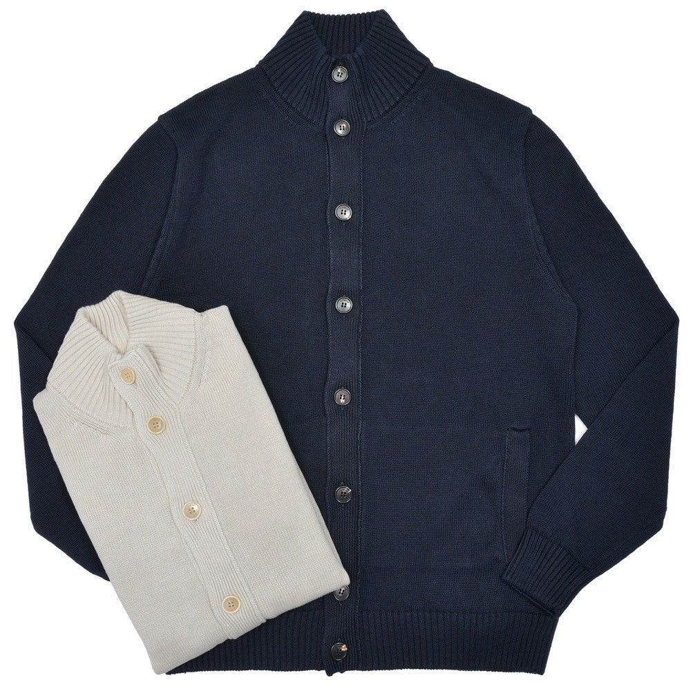 ZANONE(ザノーネ) 7ゲージリネンコットンスタンドカラーニットカーディガン CHIOTO/SLIM FIT/810150/Z1337/55601 16061000052