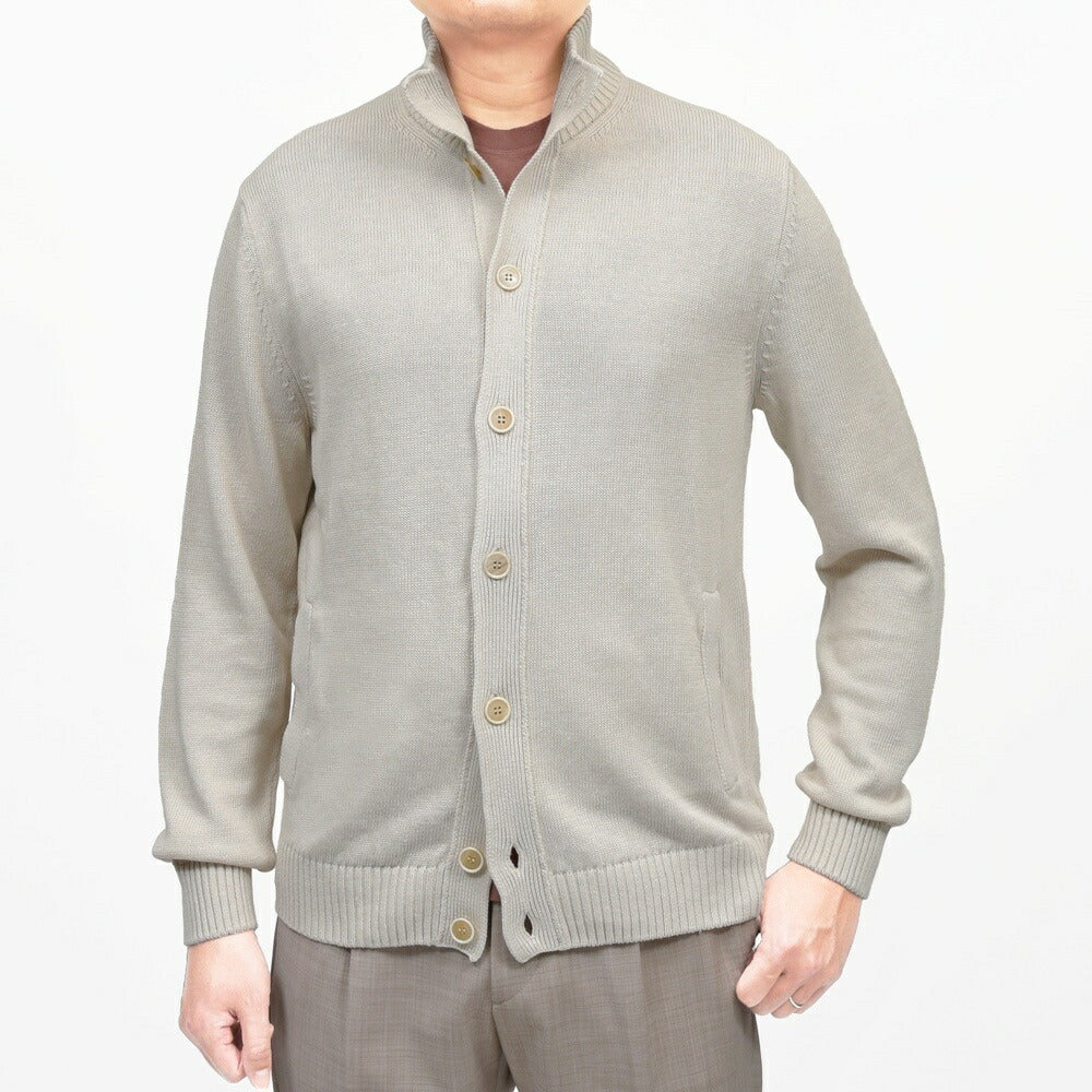 ZANONE(ザノーネ) 7ゲージリネンコットンスタンドカラーニットカーディガン CHIOTO/SLIM FIT/810150/Z1337/55601 16061000052