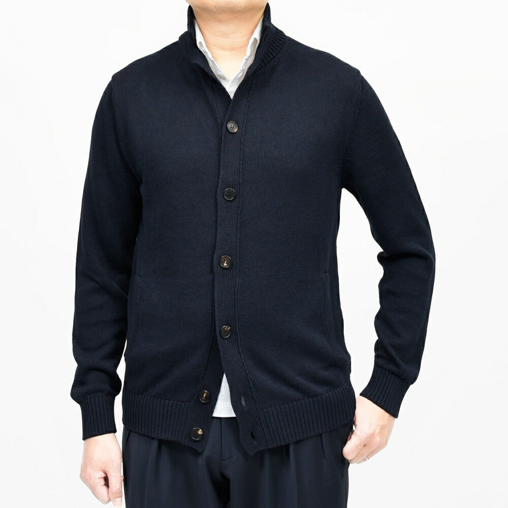 ZANONE(ザノーネ) 7ゲージリネンコットンスタンドカラーニットカーディガン CHIOTO/SLIM FIT/810150/Z1337/55601 16061000052