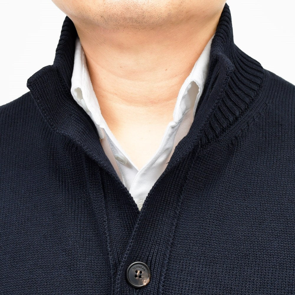 ZANONE(ザノーネ) 7ゲージリネンコットンスタンドカラーニットカーディガン CHIOTO/SLIM FIT/810150/Z1337/55601 16061000052