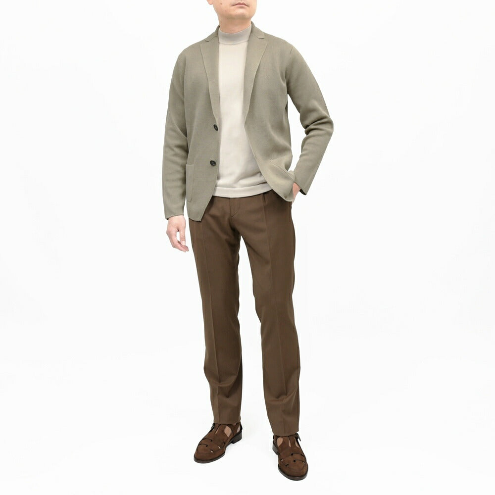 FILIPPO DE LAURENTIIS(フィリッポ デ ローレンティス) クレープコットンミラノリブ2Bニットジャケット RJMLMPT09 16061004109