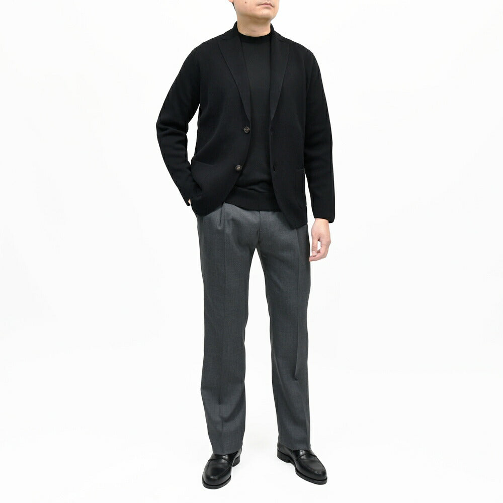 FILIPPO DE LAURENTIIS(フィリッポ デ ローレンティス) クレープコットンミラノリブ2Bニットジャケット RJMLMPT09 16061004109