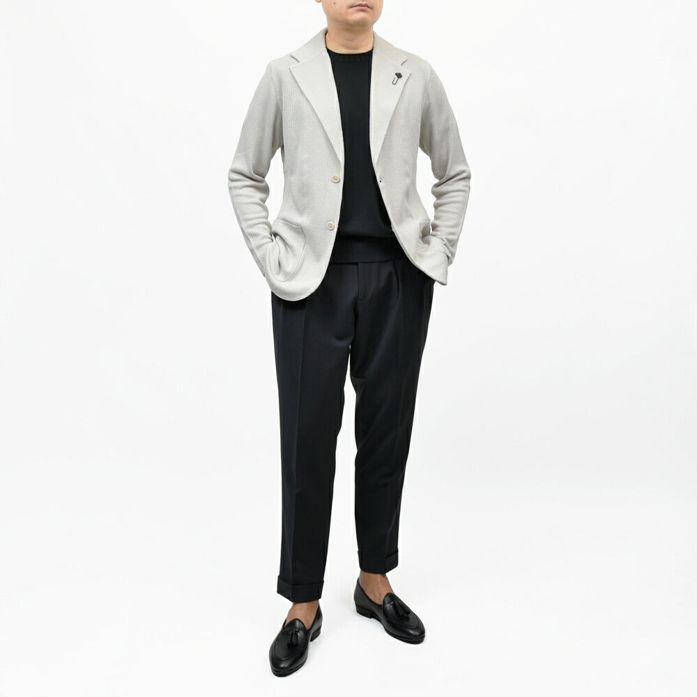 LARDINI(ラルディーニ) リネンコットンメッシュニットジャケット CNCJLJM56/PA66006 16061005109