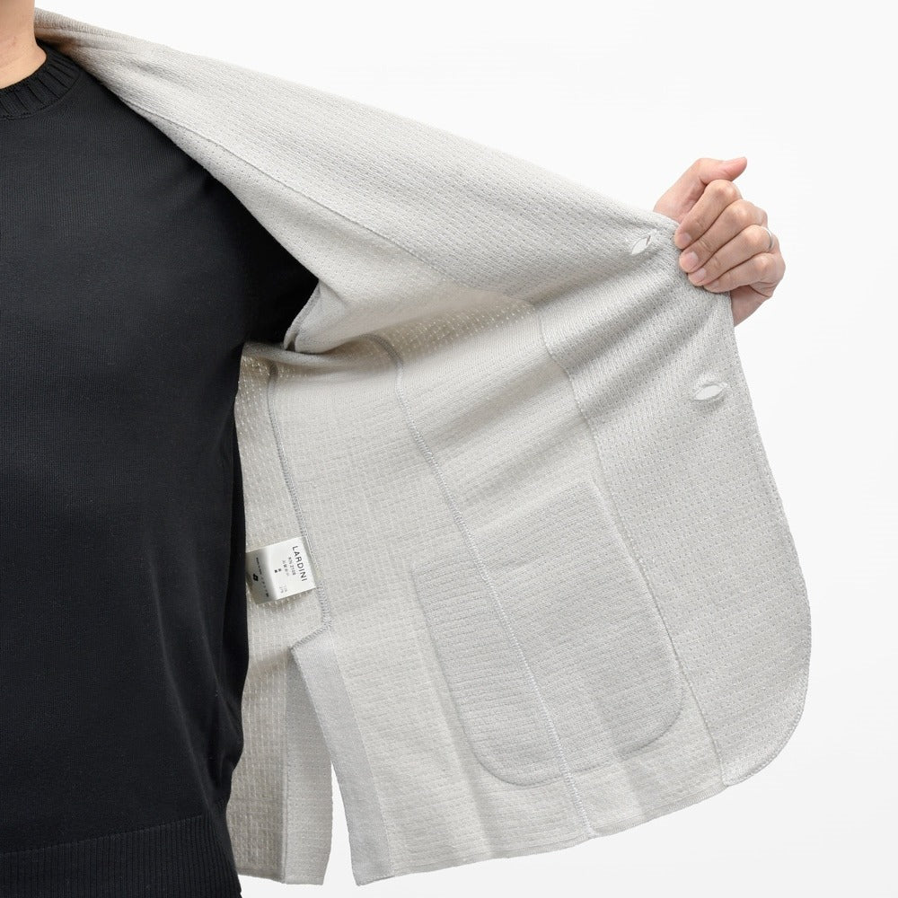 LARDINI(ラルディーニ) リネンコットンメッシュニットジャケット CNCJLJM56/PA66006 16061005109
