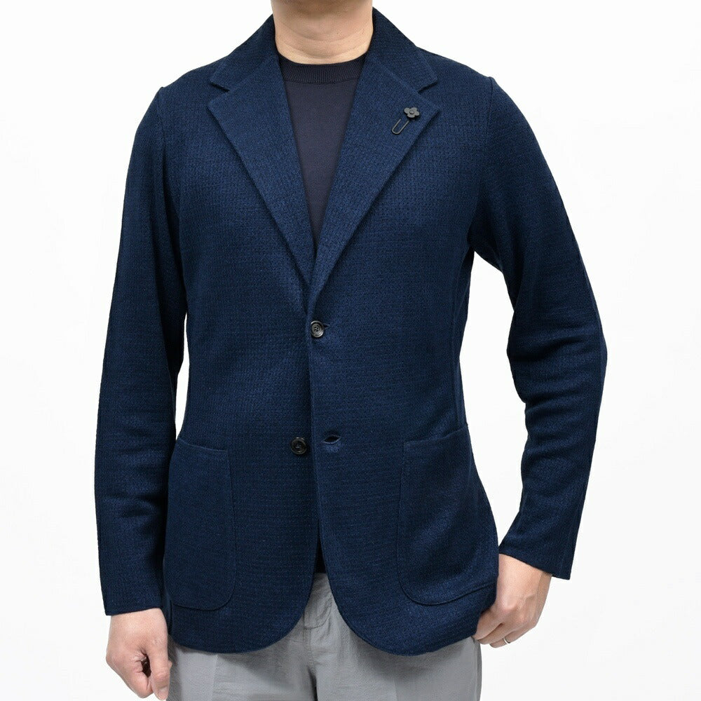 LARDINI(ラルディーニ) リネンコットンメッシュニットジャケット CNCJLJM56/PA66006 16061005109