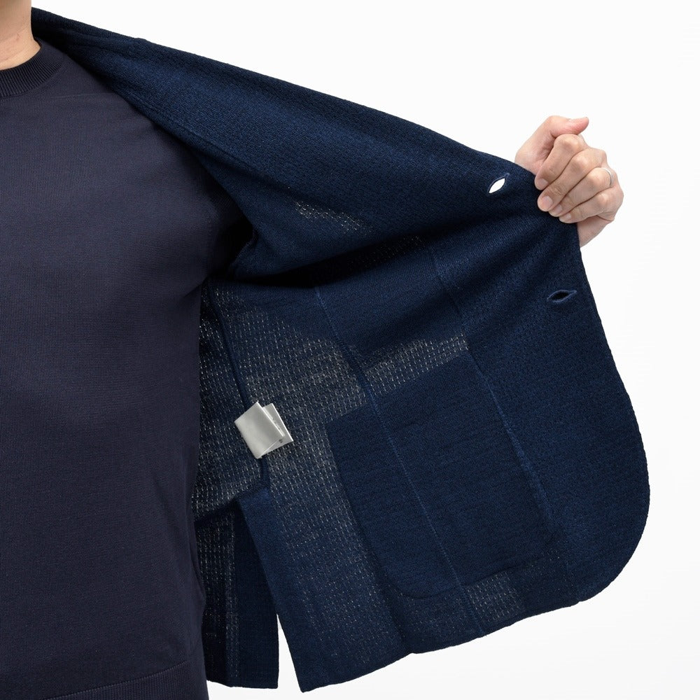LARDINI(ラルディーニ) リネンコットンメッシュニットジャケット CNCJLJM56/PA66006 16061005109